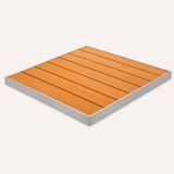 Teak Outdoor Table Top – Synthetic Teak / Gray Aluminum Frame