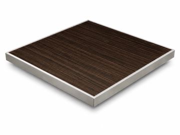 HPL Patio Tabletop with Aluminum Frame – Gray Frame / Espresso