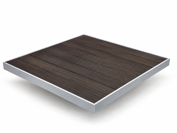 All-Aluminum Slat Patio Tabletop – Silver Frame / Espresso