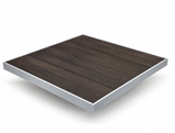 All-Aluminum Slat Patio Tabletop – Silver Frame / Espresso