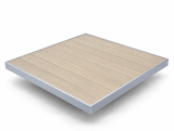 All-Aluminum Slat Patio Tabletop – Silver Frame / Gray Brown