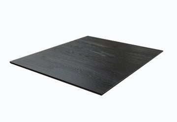 Black wood-grain HPL patio tabletop