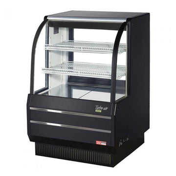 Turbo Air TCGB-36DR-B black curved-glass dry bakery display case