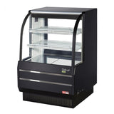 Turbo Air TCGB-36DR-B black curved-glass dry bakery display case