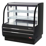 Turbo Air TCGB-48DR-B black curved-glass dry bakery display case