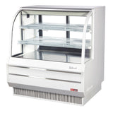 Turbo Air TCGB-48DR-W white curved-glass dry bakery display case