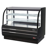 Turbo Air TCGB-60DR-B black curved-glass dry bakery display case