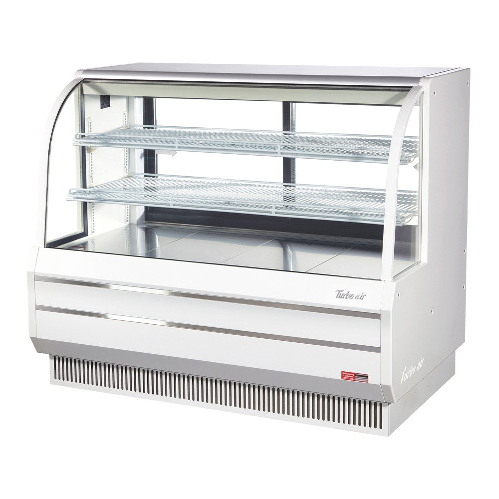 Turbo Air TCGB-60DR-W white curved-glass dry bakery display case