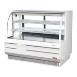 Turbo Air TCGB-60DR-W white curved-glass dry bakery display case