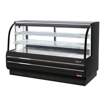 Turbo Air TCGB-72DR-B black curved-glass dry bakery display case