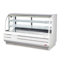 Turbo Air TCGB-72DR-W white curved-glass dry bakery display case