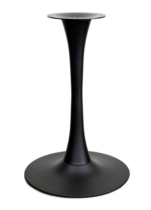 Black Steel Round Trumpet Table Base – 28" Dining Height