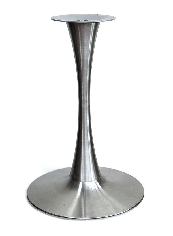 Stainless Steel Round Trumpet Table Base – 28" Dining Height