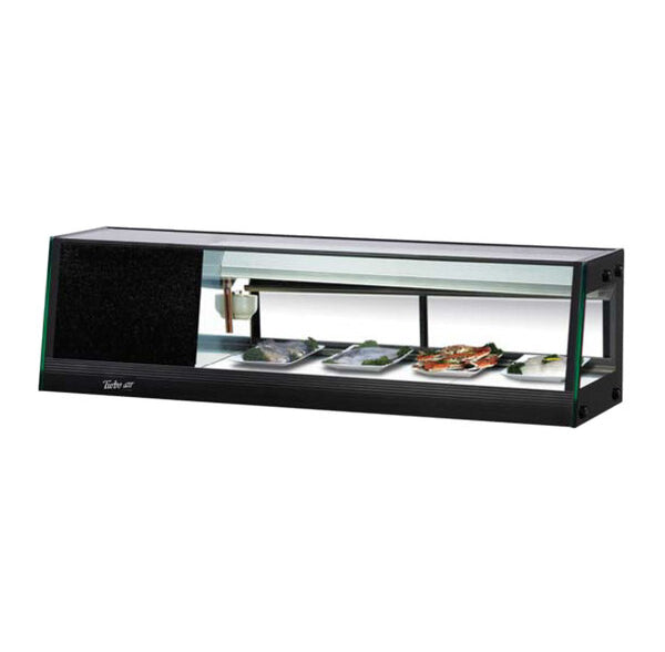 Turbo Air SAS-50L-N straight glass refrigerated sushi case, left side condenser