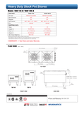 Radiance TASP-18S-D original shared stock-pot-stove dimension page; the TASP-18S-D model column applies, while the other shown model is separate.
