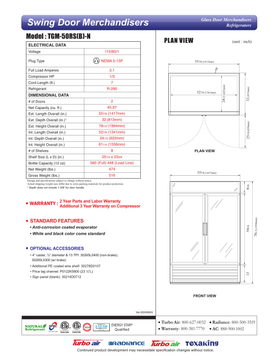 TGM-50RSB-N original manufacturer technical drawing page with installation dimensions and plan views. Original sheet also covers the named alternate finish; match the selected model and supplied unit.