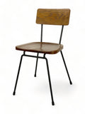 Walnut solid ashwood seat and back restaurant chair with metal frame