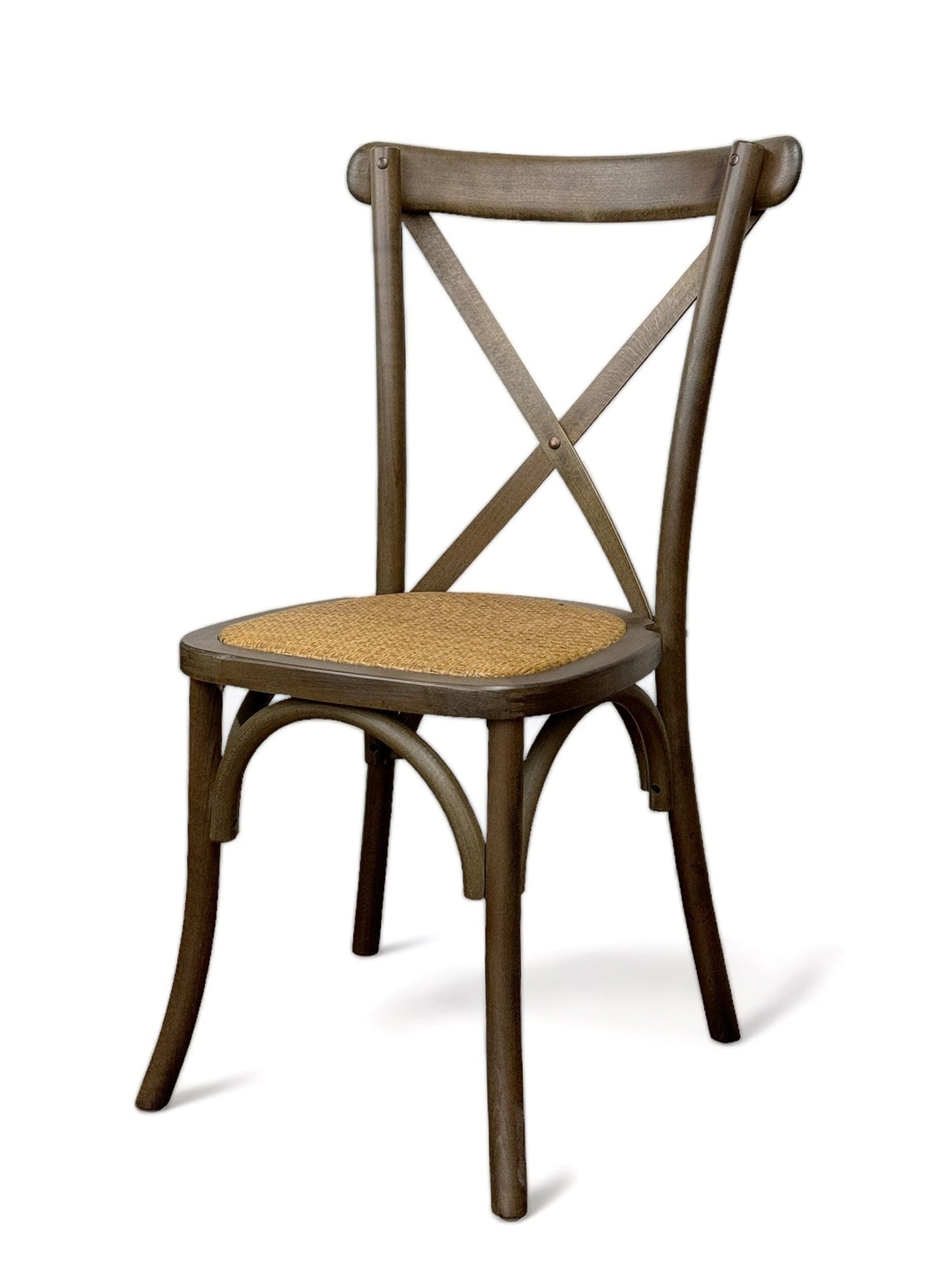 Walnut solid beechwood restaurant chair with straw seat