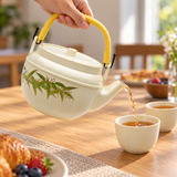 WH-11-7 bamboo-pattern teapot pouring tea for two