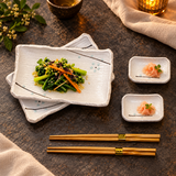 JX-WSS6 White Aqua-Blossom sushi set with vegetable appetizers