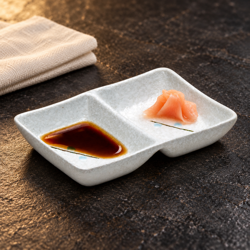 JX152-W with soy sauce and pickled ginger