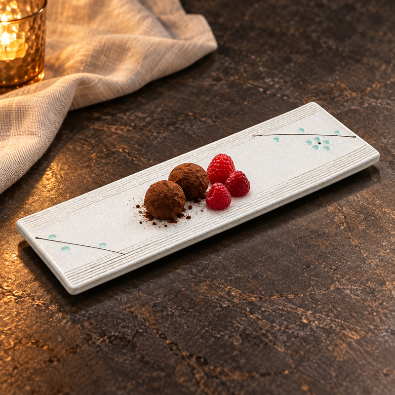 JX215-W with cocoa truffles and raspberries