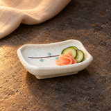 JX235-W white Aqua-Blossom rectangular with ginger and cucumber pickles