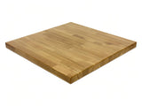 White oak butcher block tabletop in natural finish, square example