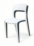 White plastic restaurant chair