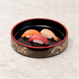 WO-17-2 brown and gold sushi oke with nigiri on a stone table
