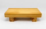 WSPW001 wooden sushi geta viewed from a lower front angle