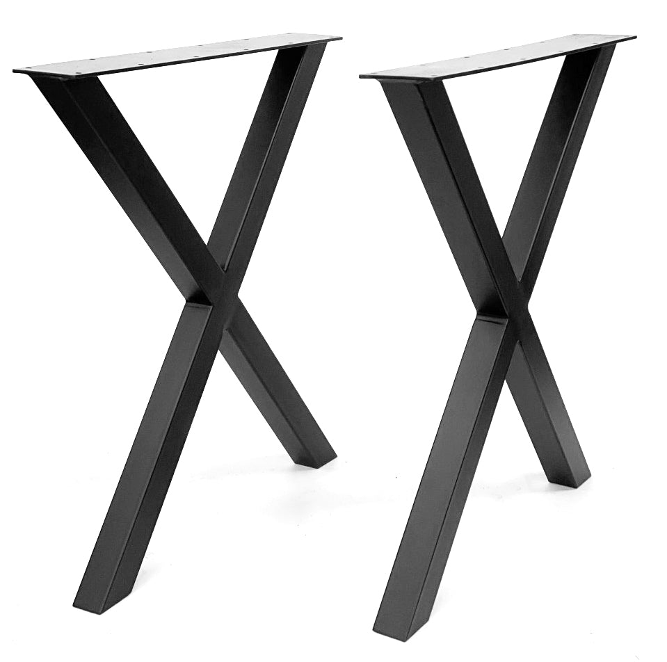 Black Steel X-Style Table Base Set of 2 – XT24 – 28-inch dining height