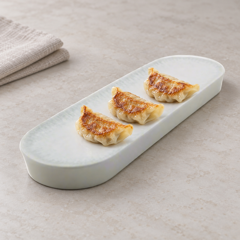 YG-5711NG Natural Series melamine plate with three small gyoza