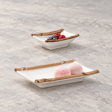 YQ3-T two ceramic dishes shown with mochi and berries