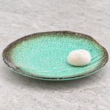 YW219-GR green ceramic plate with mochi