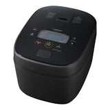Zojirushi NW-QAC18 Black induction-heating rice cooker with a flat hinged lid and top LCD control panel.