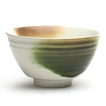 Round Rice Bowl 4.5", Green/Brown