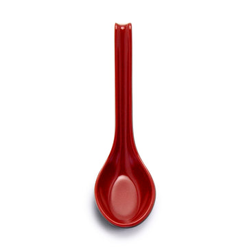 Melamine Soup Spoon 6-1/4", Black/Red