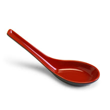 Melamine Soup Spoon 5-1/2", Black/Red