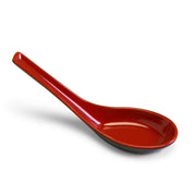 Melamine Soup Spoon 5-1/2", Black/Red