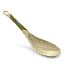 8½″ Beige & Green Melamine Serving Spoon — 031-M