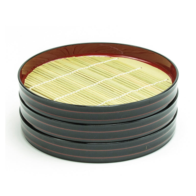 05032-5 three-piece soba tray set — stacked profile
