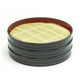 Soba Tray Stackable 3pc Set 9", Black/Red