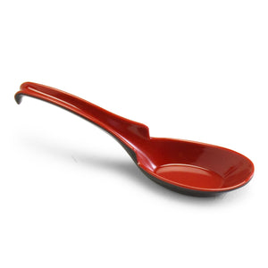 Melamine Soup Spoon 6-1/4", Black/Red