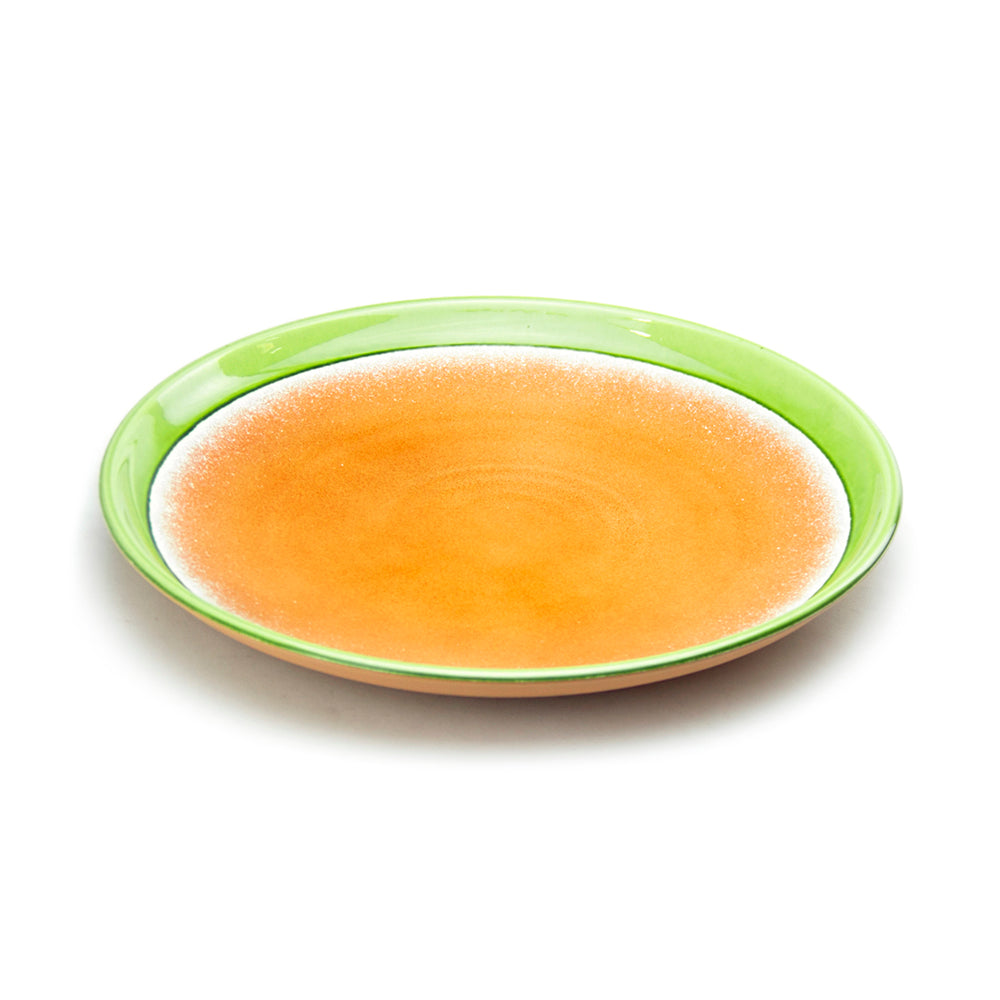Round Melamine Plate 13-1/8" Orange/Green