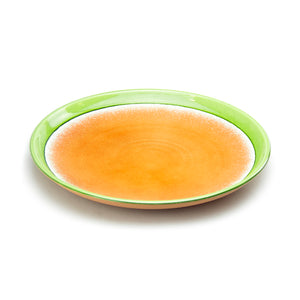 Round Melamine Plate 13-1/8" Orange/Green