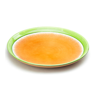 Round Melamine Plate 15-1/2" Orange/Green