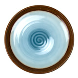 Lacquer Round Platter 15-1/2", Blue/Brown