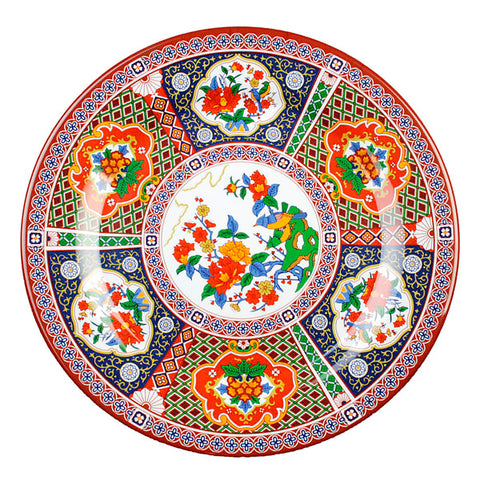 6" Melamine Round Plate, Peacock