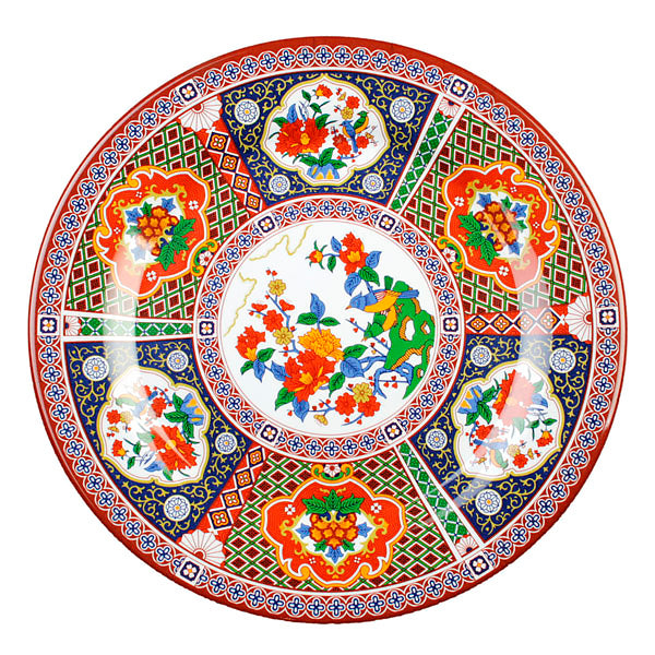 6" Melamine Round Plate, Peacock